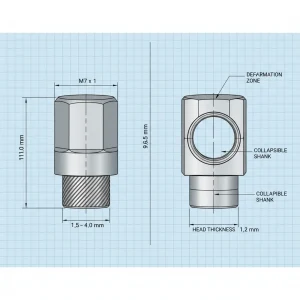 M7 perçin somunu teknik ölçüleri diyagramı