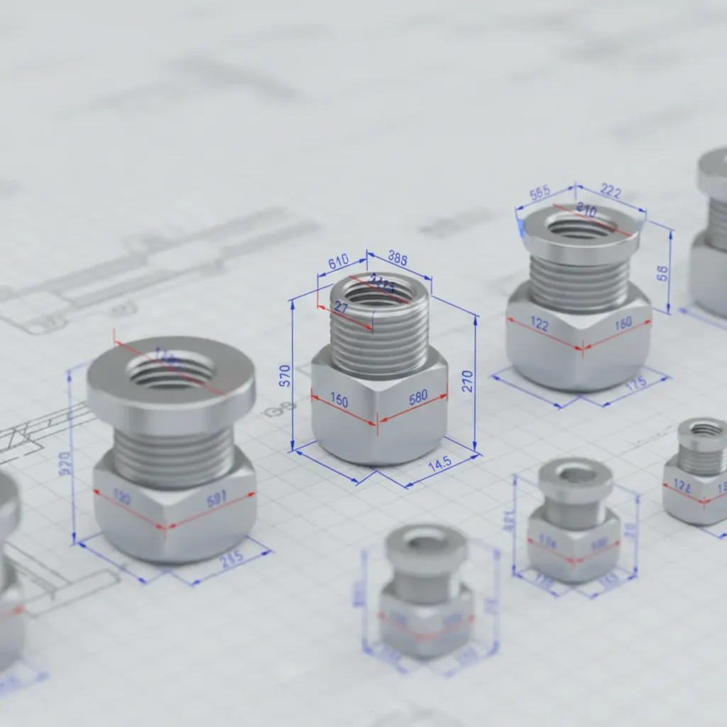 Perçin ve perçin somunu teknik çizim detayları